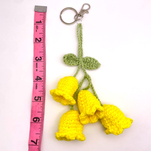 HANDMADE | Yellow Crochet Bouquet | Bag Charm | Keychain (Brand New!) 💘 - Picture 7 of 7